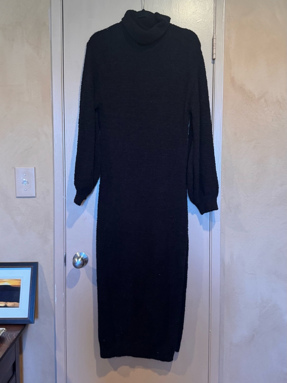 Missguided Black Long Sleeve Turtleneck Midi Dress